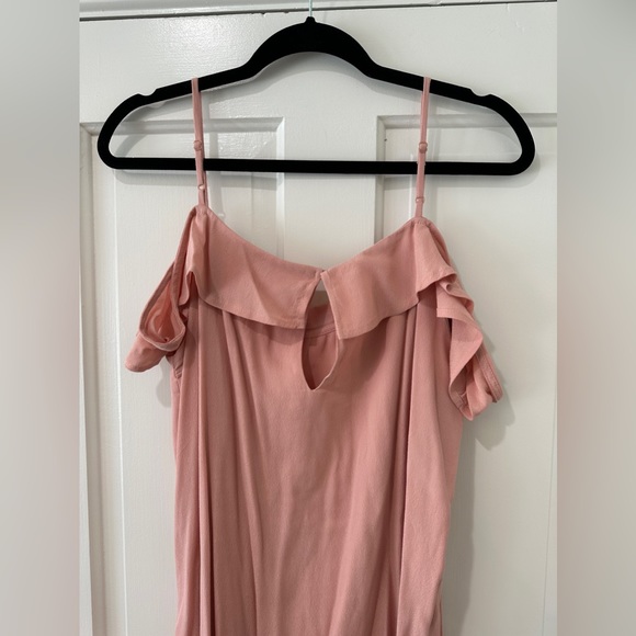 NSR spaghetti strap cold shoulder ruffle king midi dress maxi - Picture 9 of 10